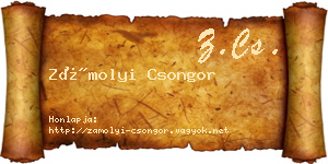 Zámolyi Csongor névjegykártya